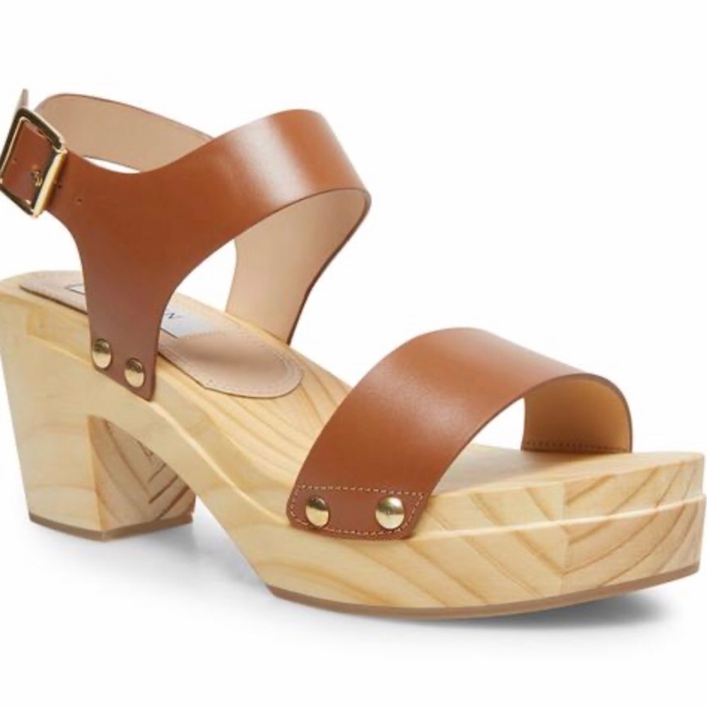 Steven by Steve Madden Cognac Leather Clog Size 9